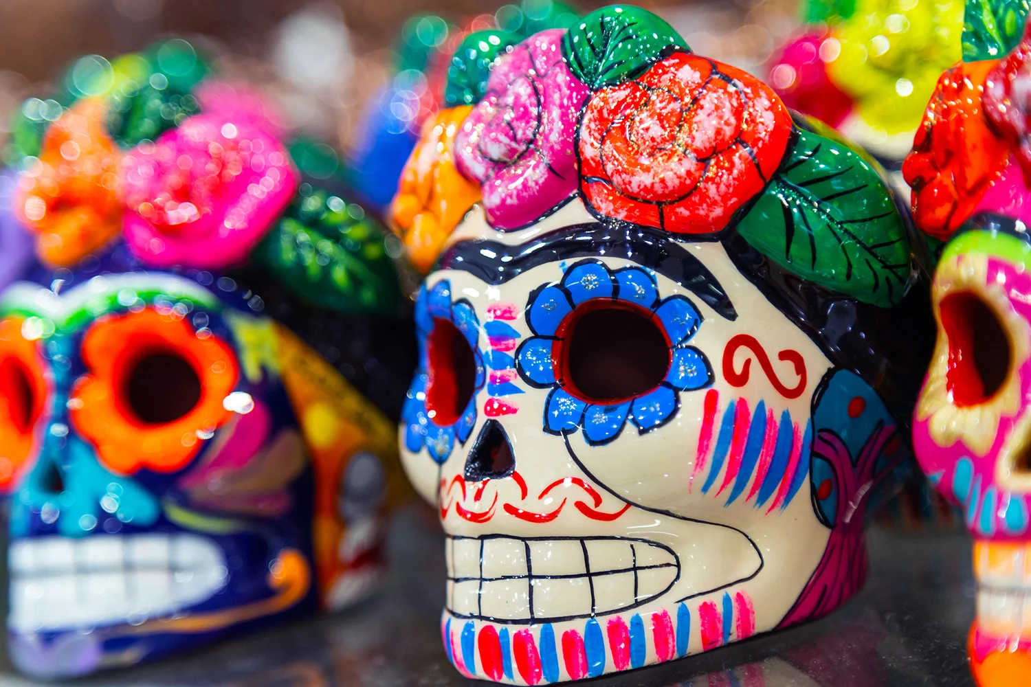 Hand-painted Mexican sugar skulls