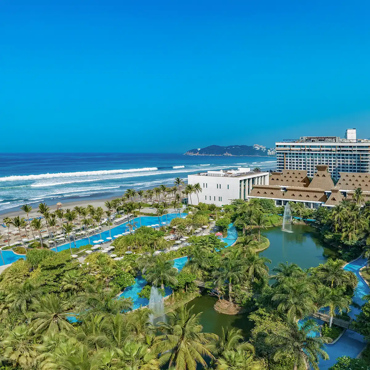 Aerial view of the lagoons at Acapulco