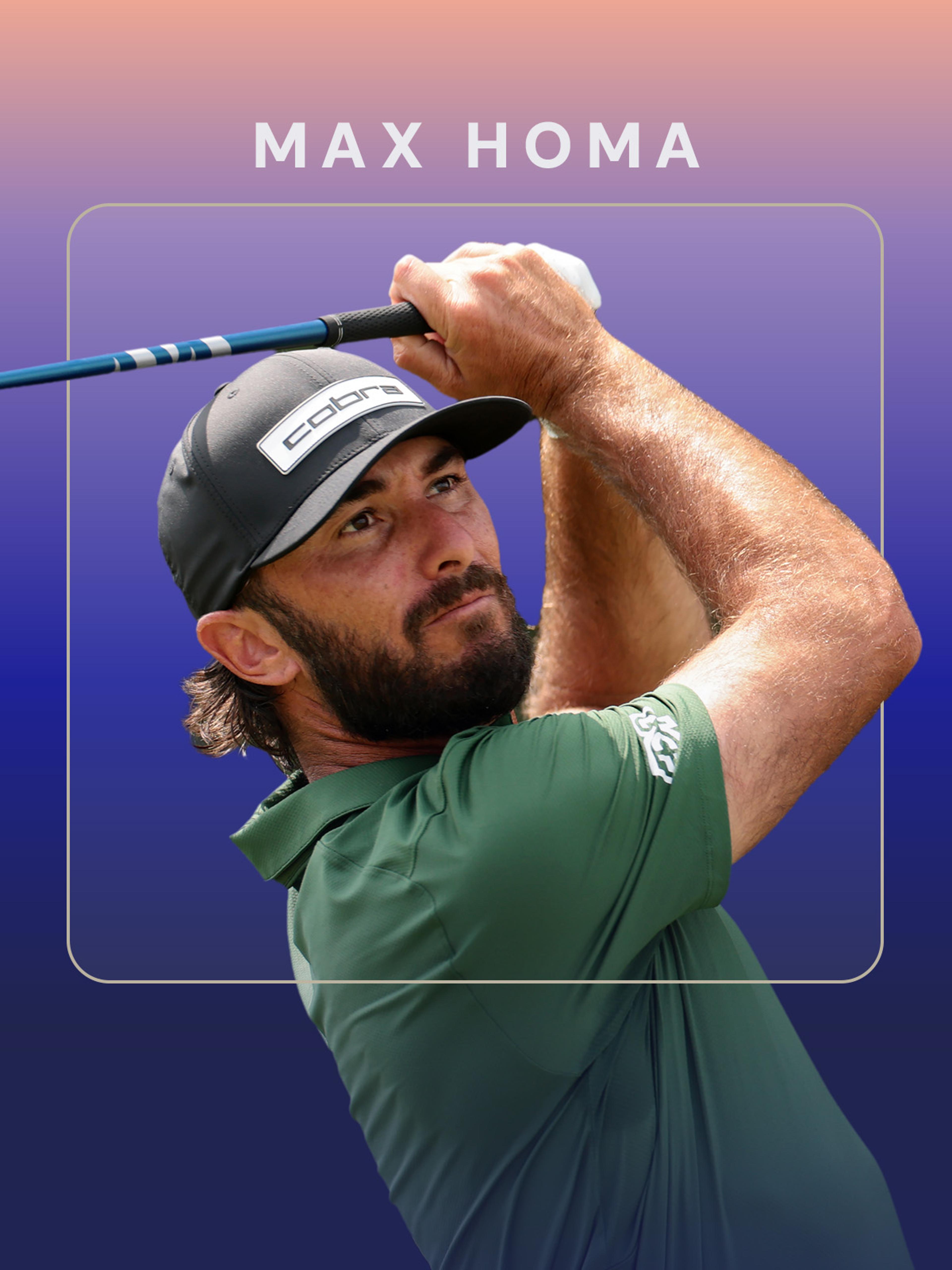 Golfer Max Homa executing a swing shot