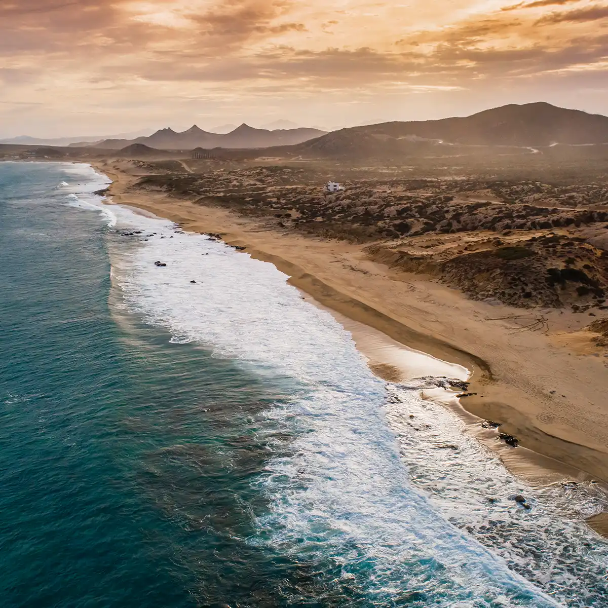 Open beach and sea at East Cape