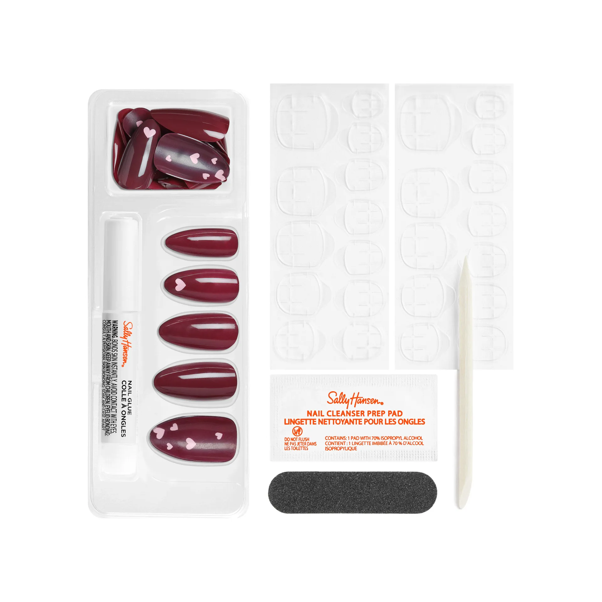 Sally Hansen Twice As Nice Perfect Press On 2 Be Or Not 2 Be AL317 — inner tray showing press-on nails and application tabs