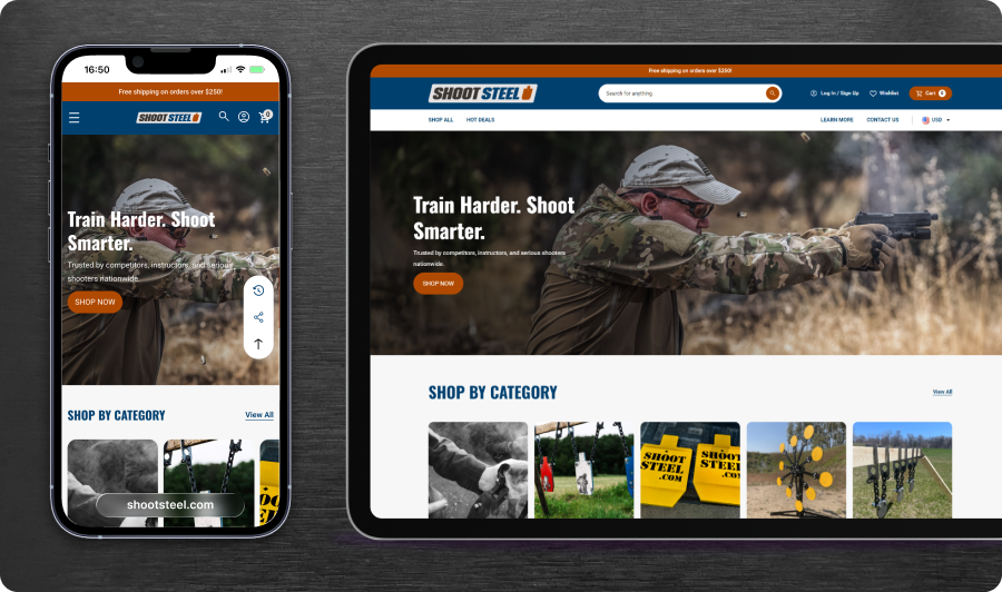 Shoot Steel Home Page Redesign