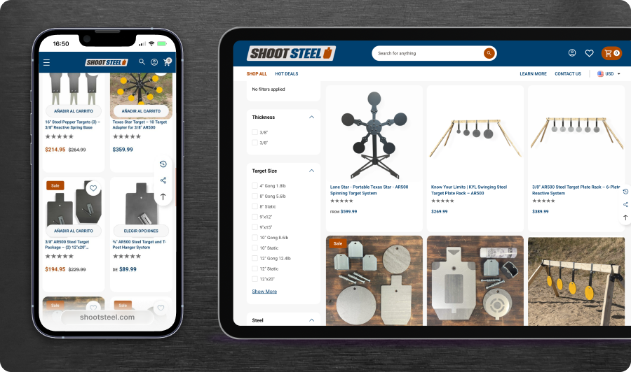 Shoot Steel Product Listing Page Redesign