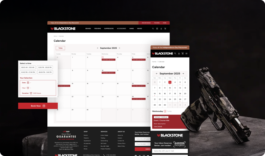 Blackstone shooting event calendar