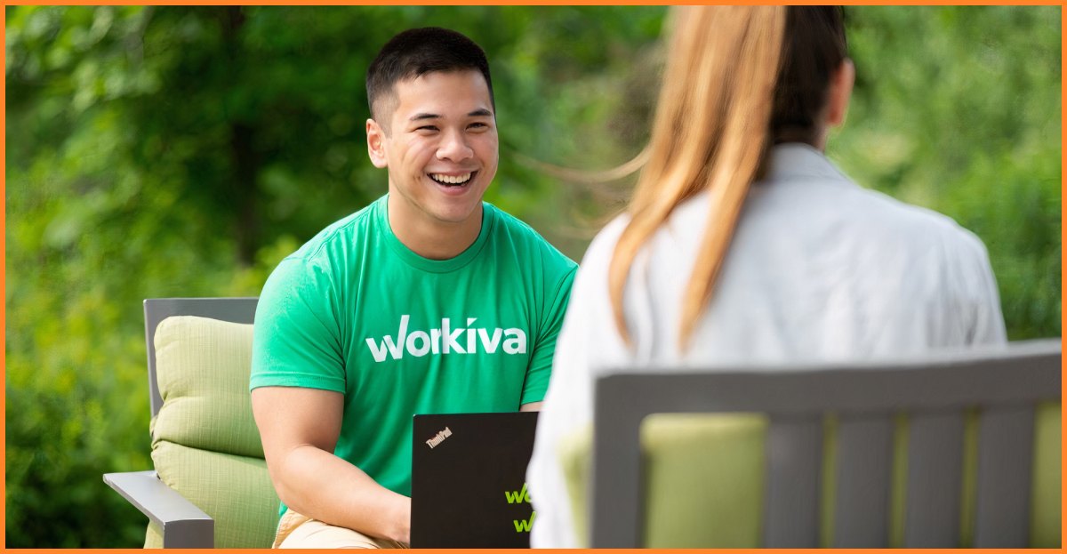 workiva employees smiling