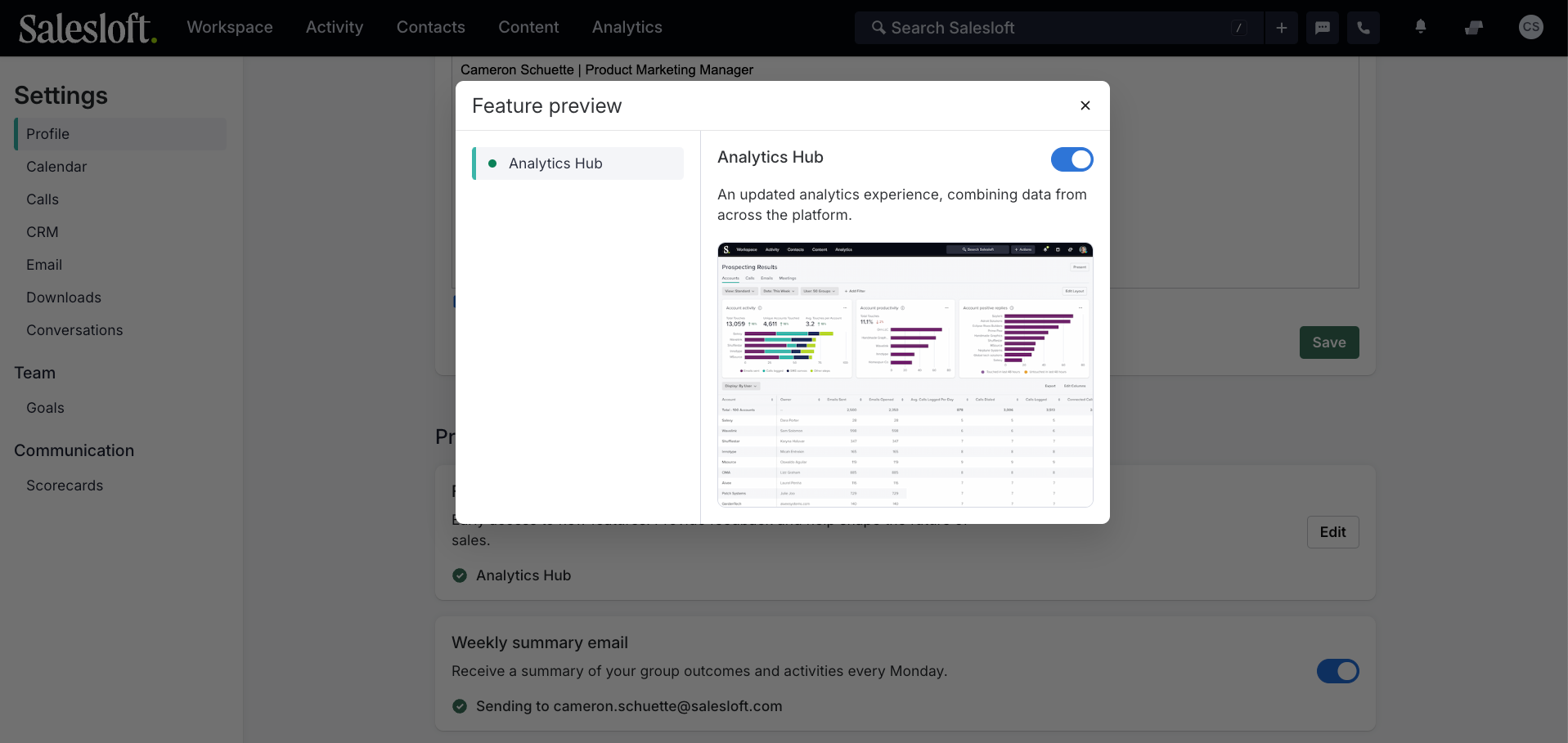 Analytics_Hub_Setting