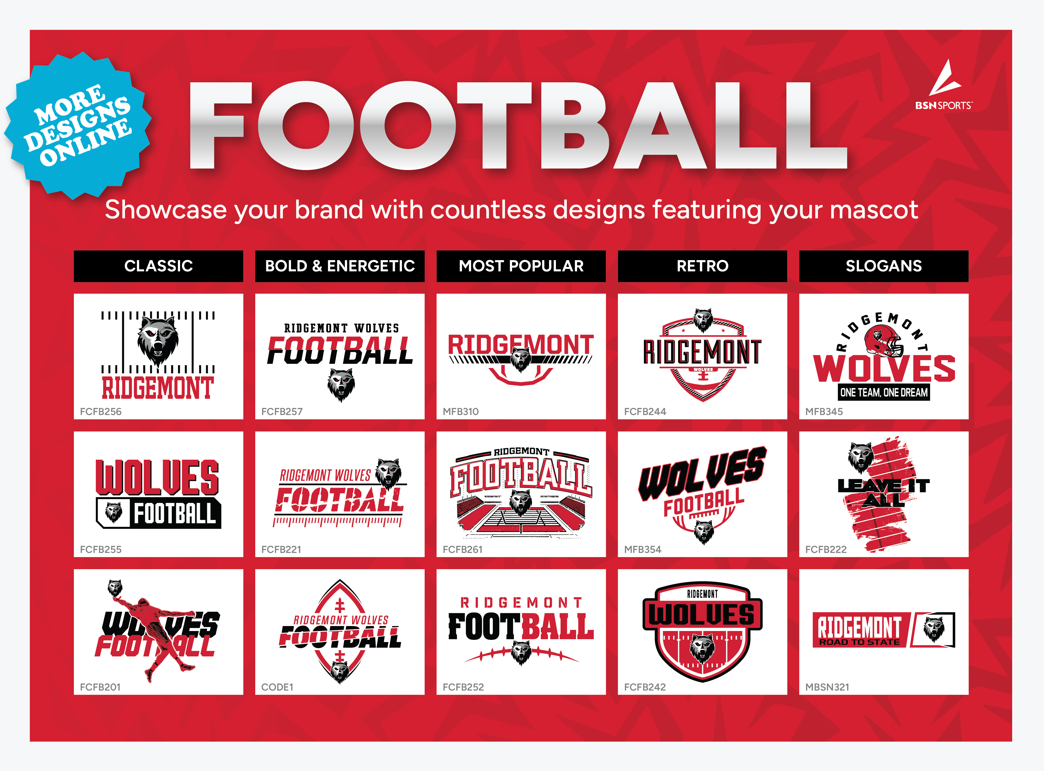 BSN SPORTS Custom Fanwear Shop Football Designs