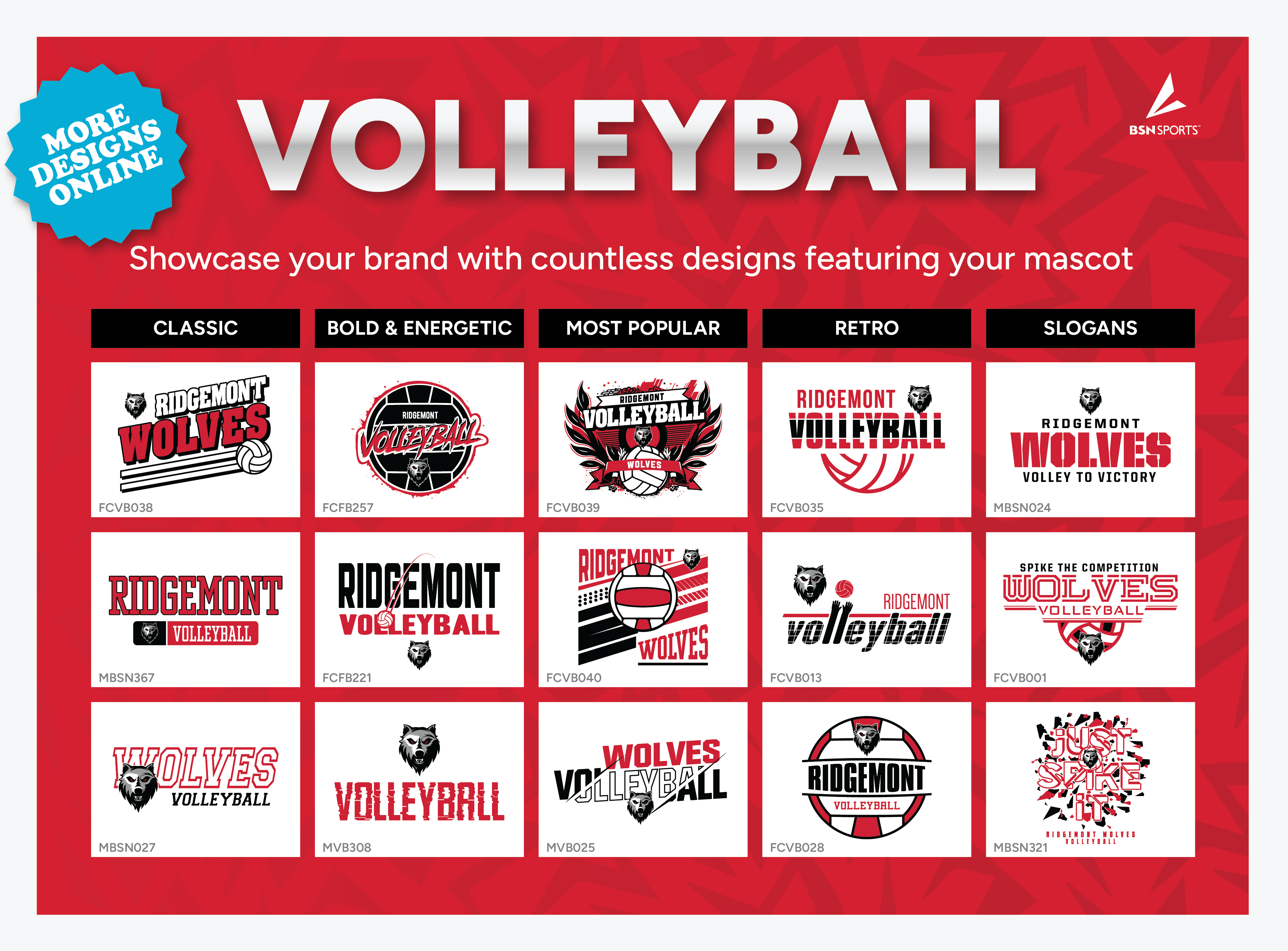 BSN SPORTS Custom Fanwear Shop Volleyball Designs