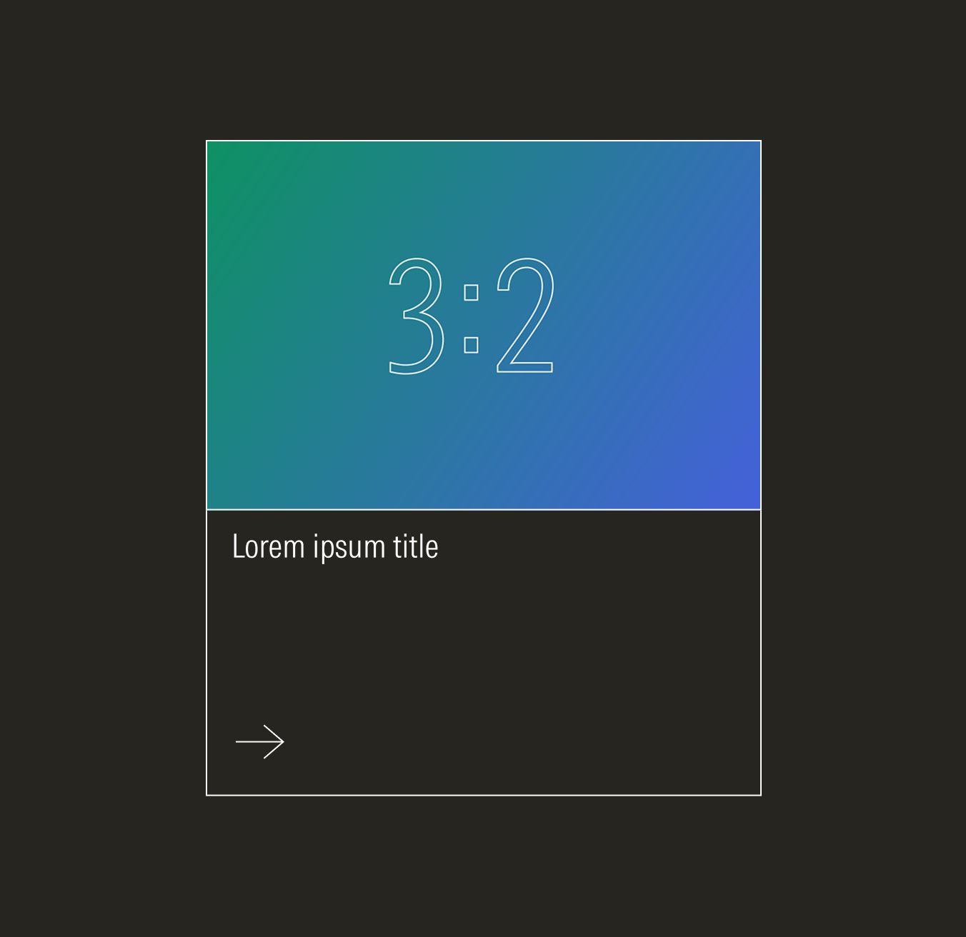 Outline card that contains an image with a border, on dark theme