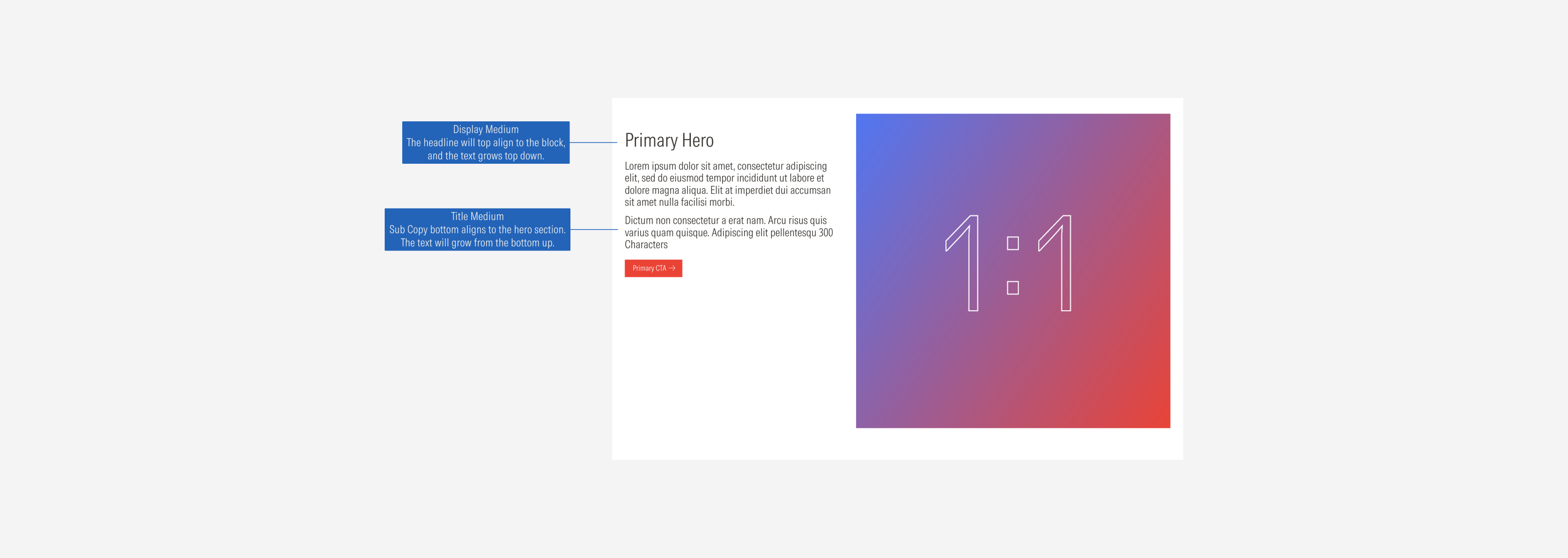 Primary hero text alignment