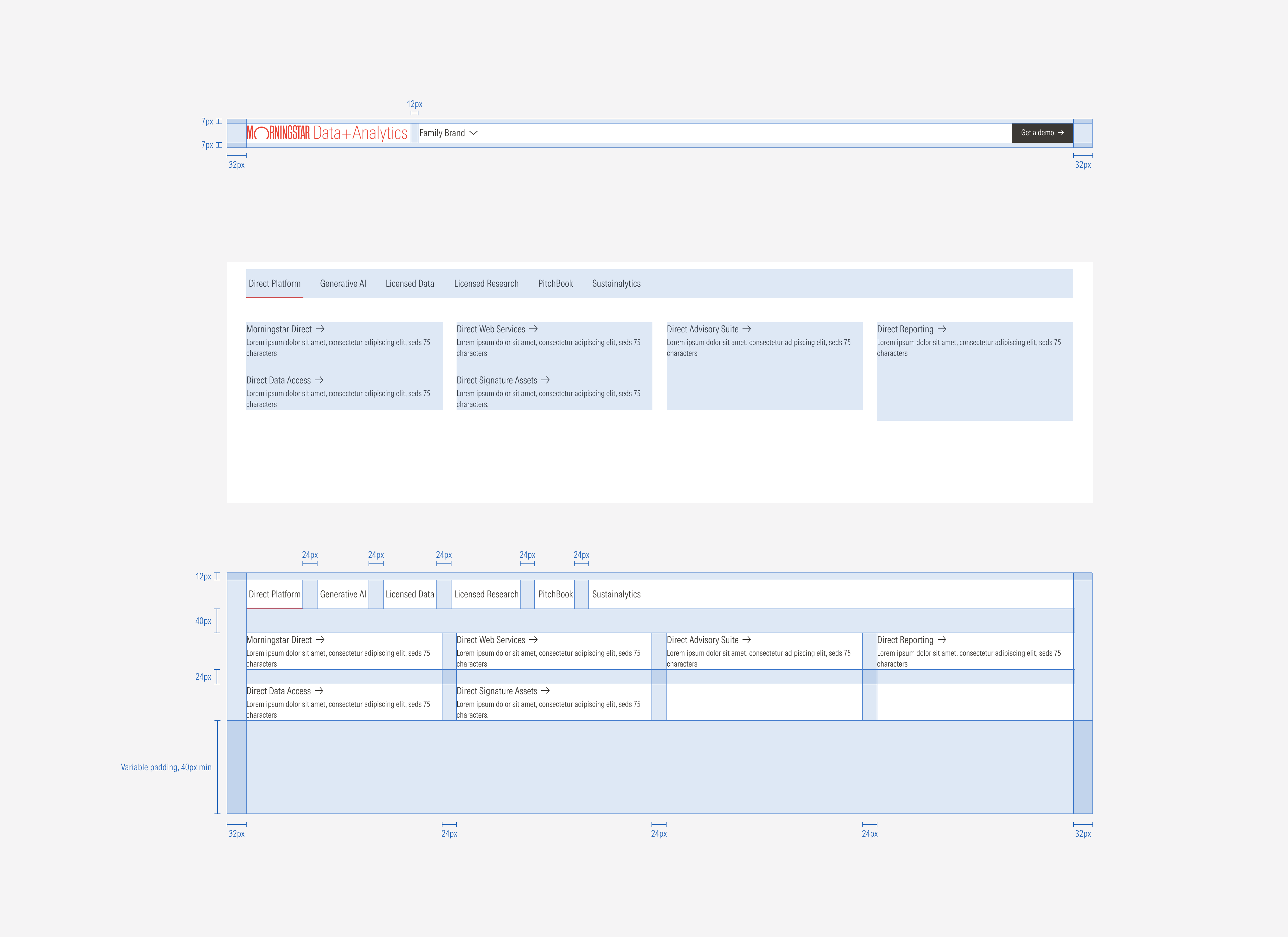 Spacings in the nested navigation for the MD breakpoint: Case 2