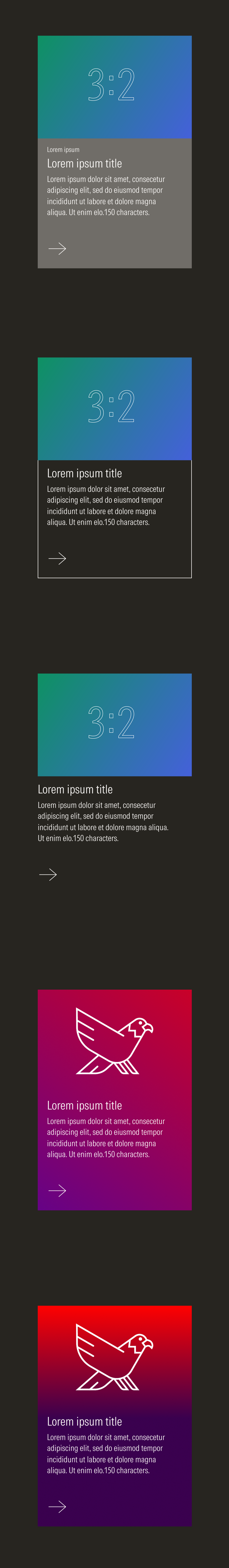 General Cards on dark theme