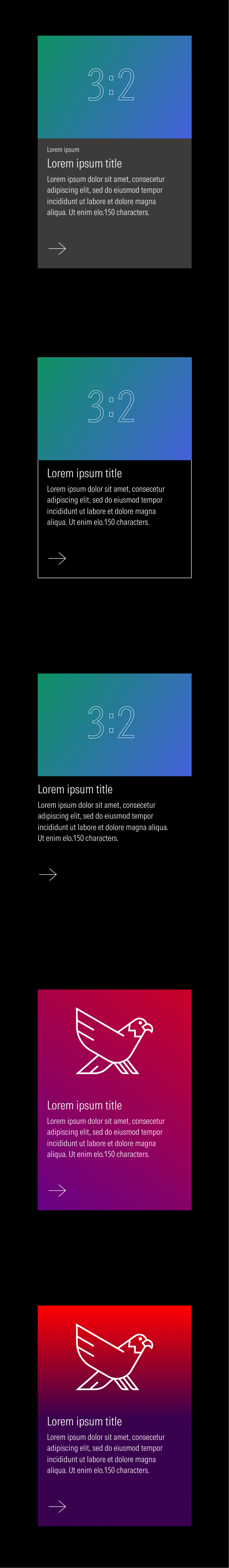 General Cards on dark theme
