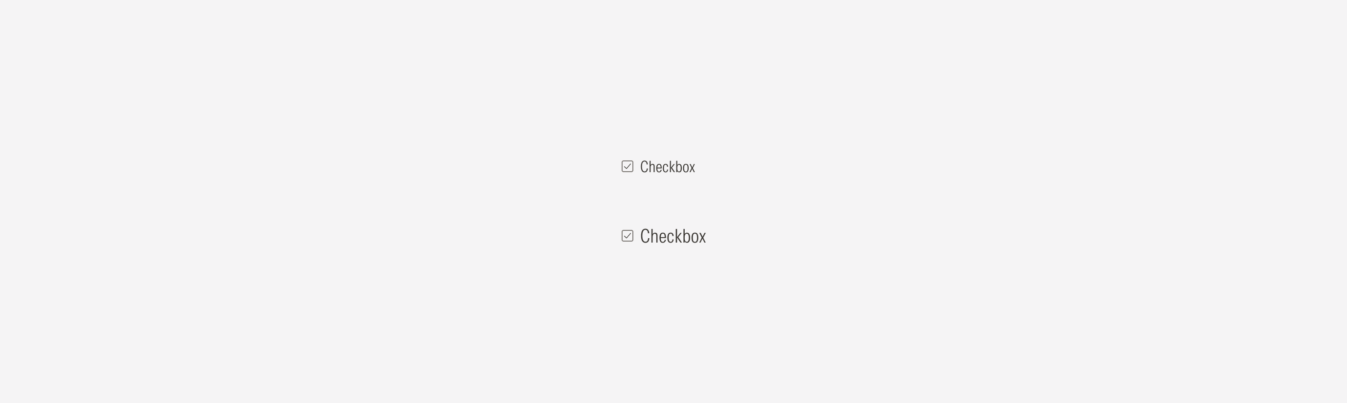 Checkboxes in the available sizes: md and lg