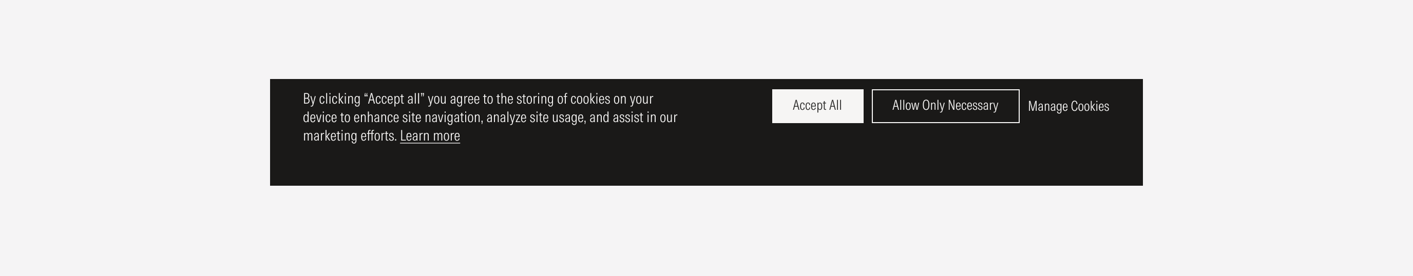 Specific example variant of the cookies modal