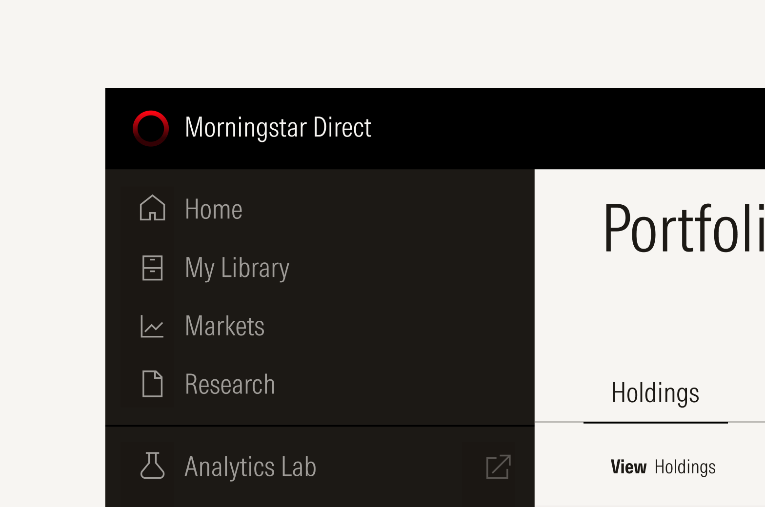 Application header with logomark.