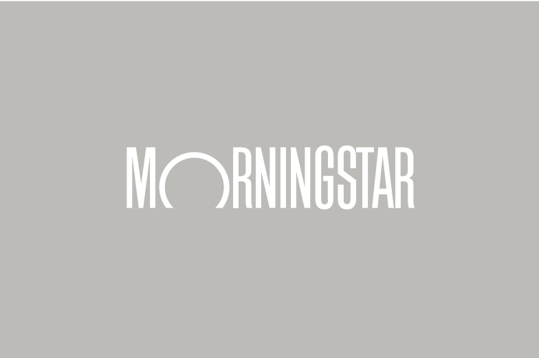 White logotype on gray background.