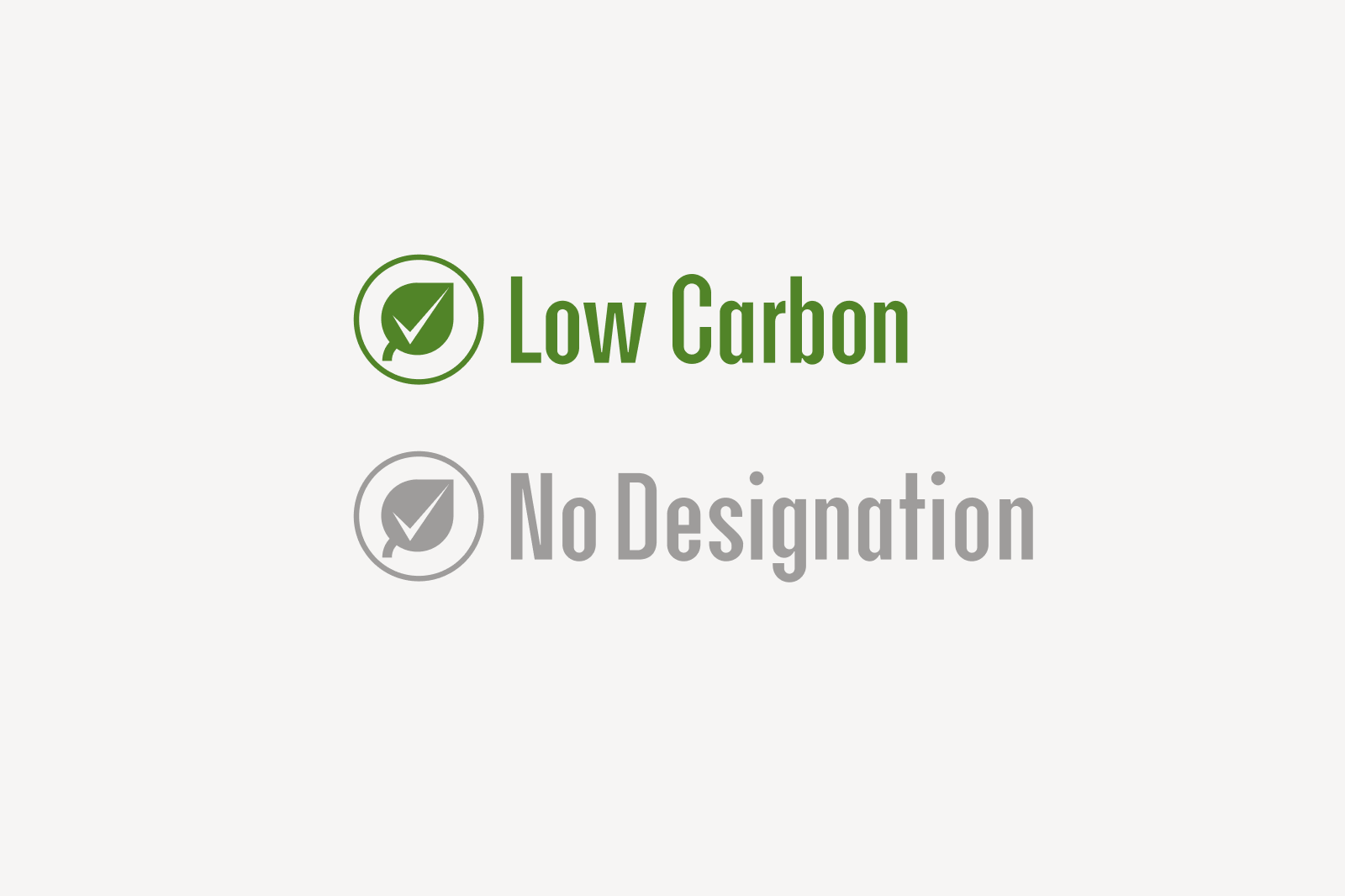 Low Carbon Designation range.