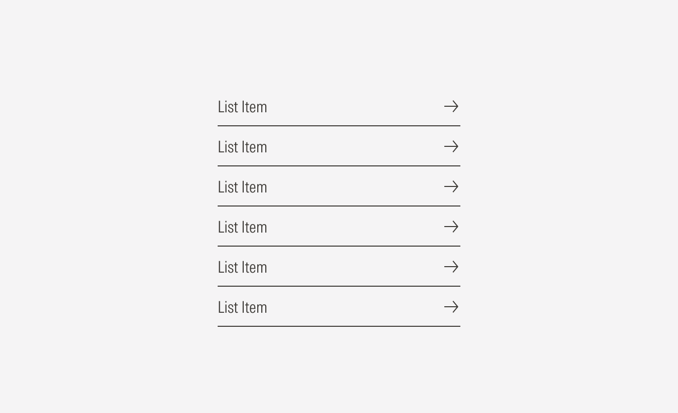 List group type: No overline and with underline