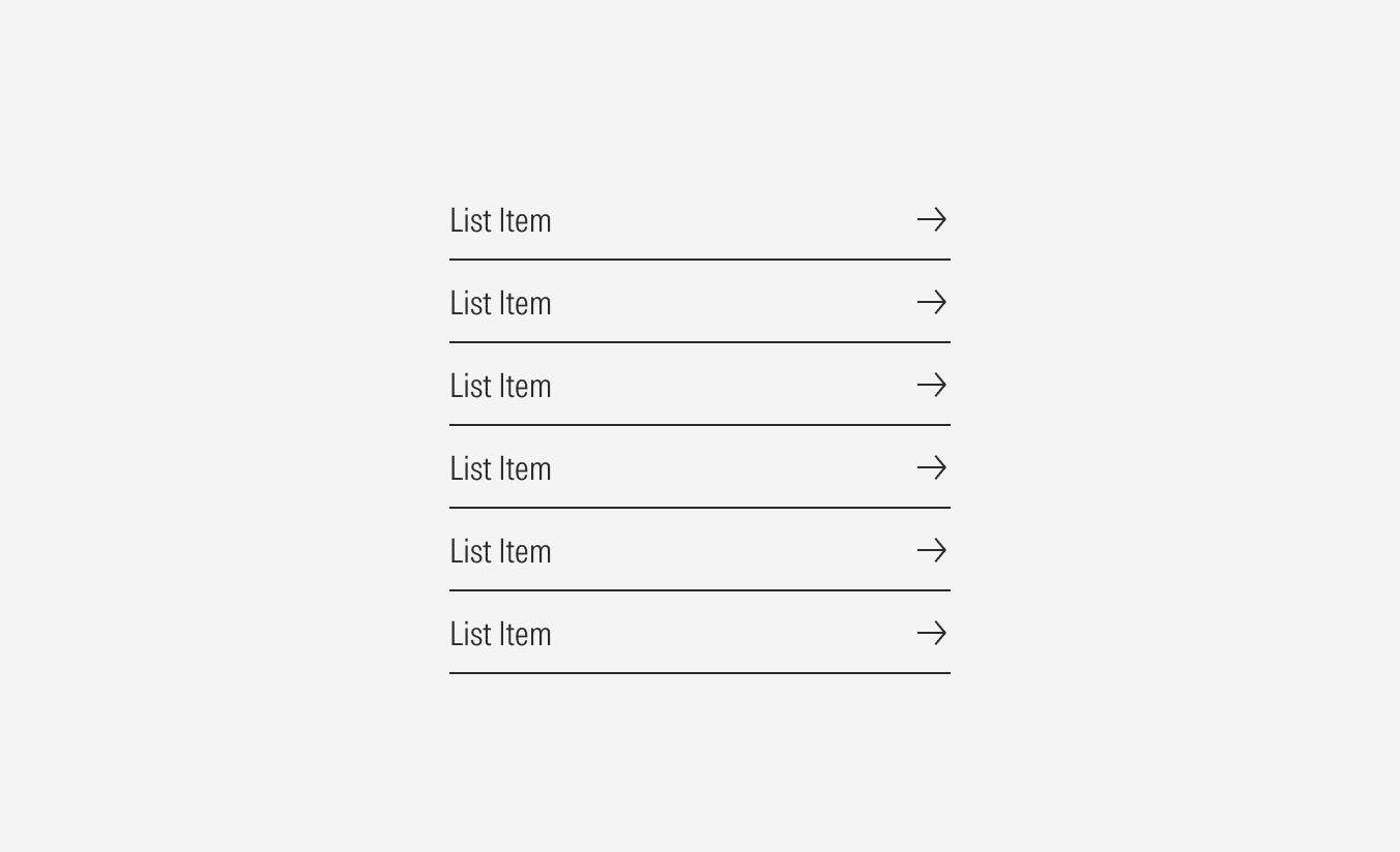 List group type: No overline and with underline