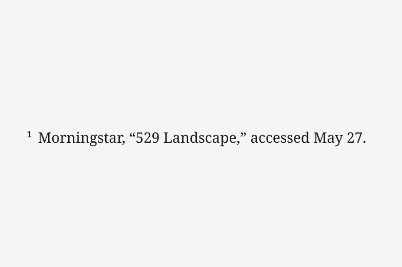 Image of footnote citing Morningstar.