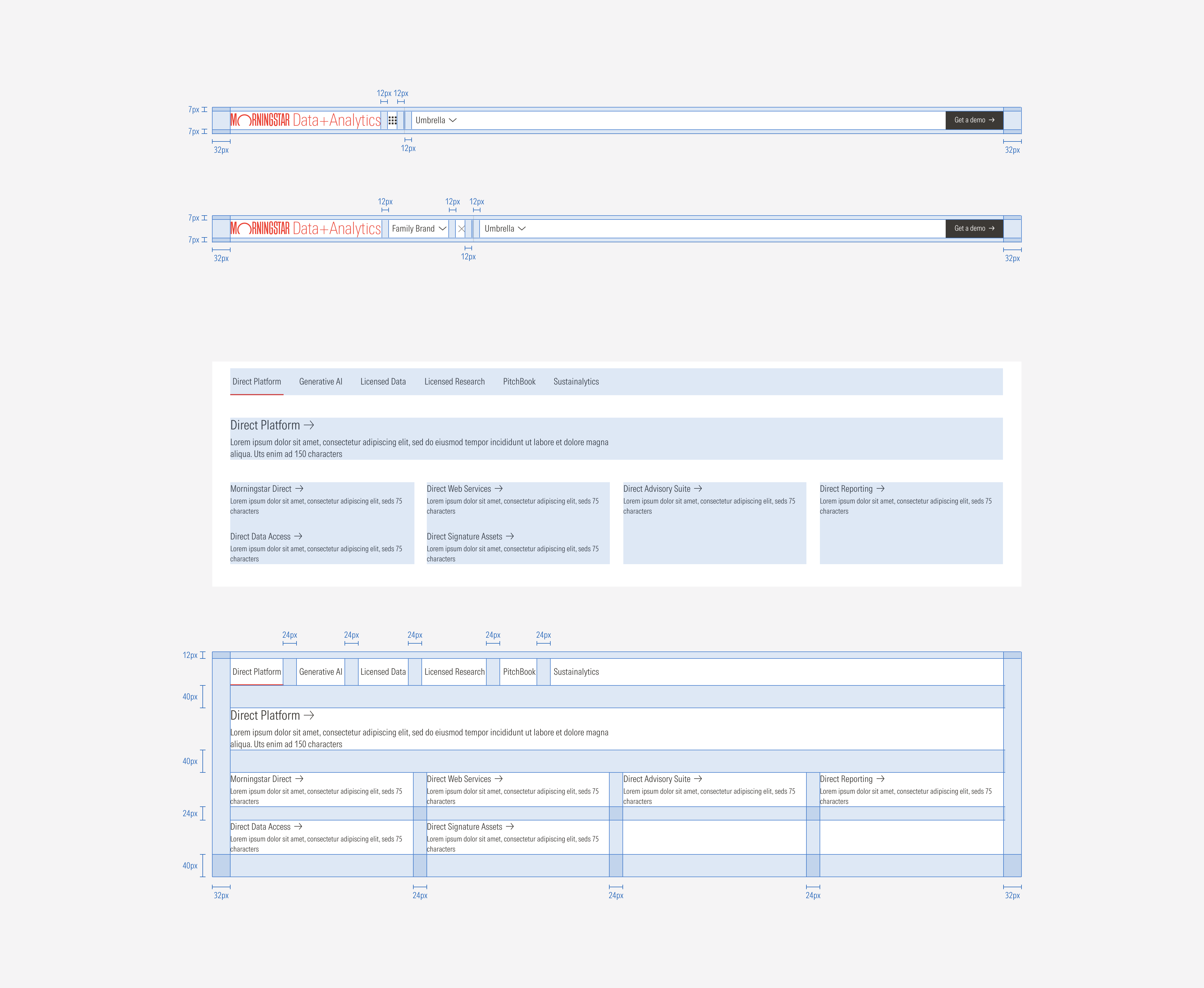 Spacings in the nested navigation for the LG breakpoint