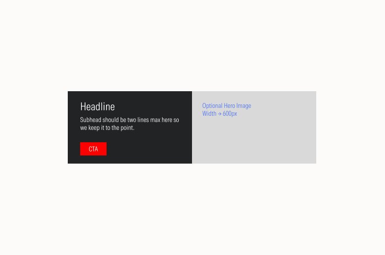 Example of a promotional module with dark background