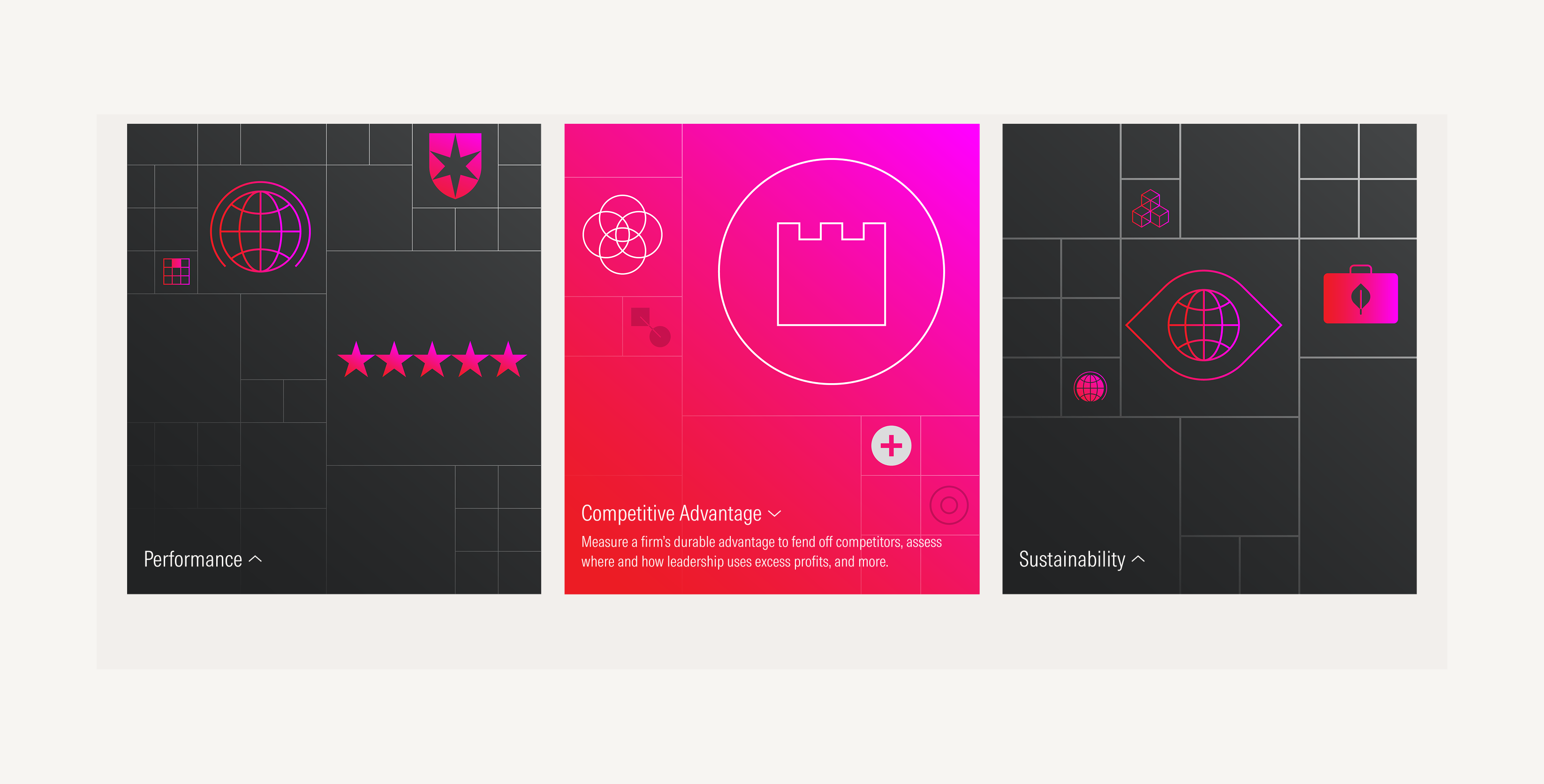 Group of cards on mid theme