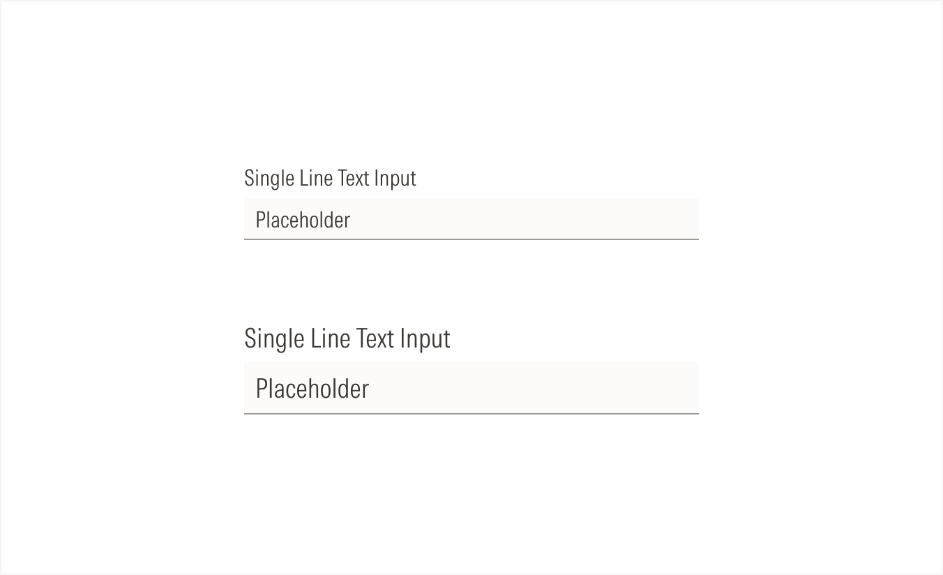 Sizes of single line text inputs