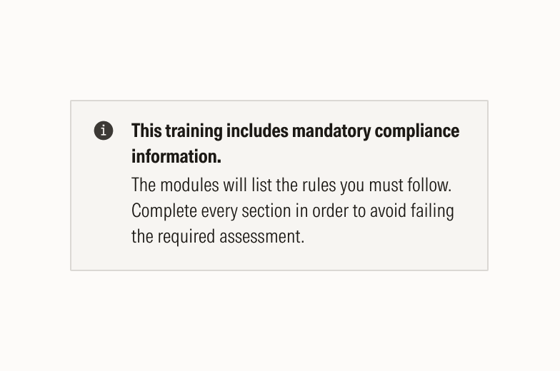 Training module introductory copy