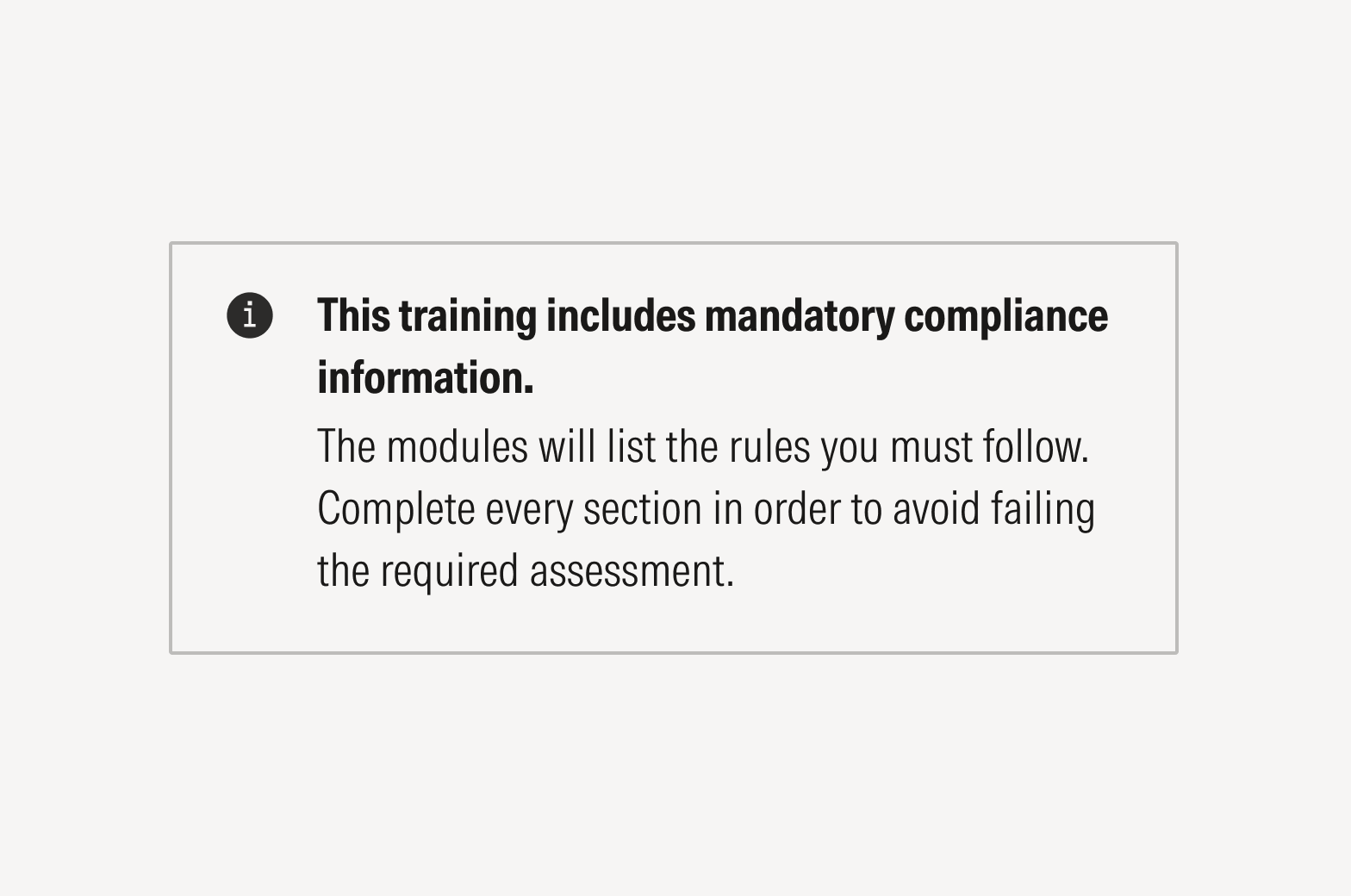 Training module introductory copy