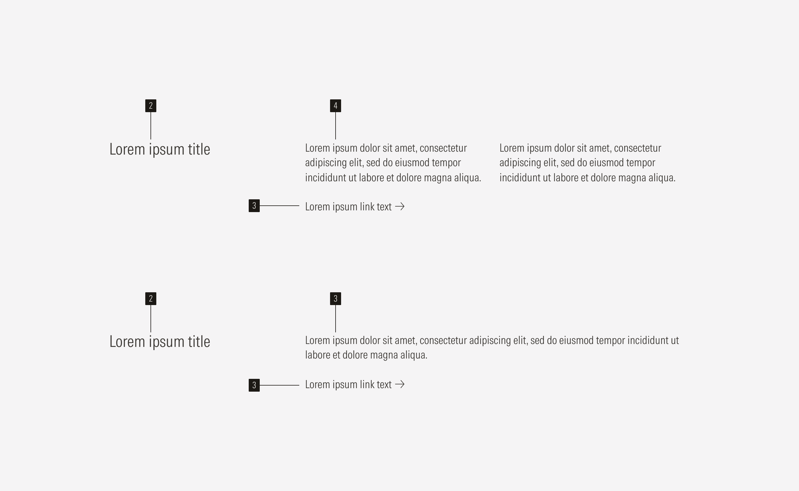Overall anatomy of the horizontal text block variant