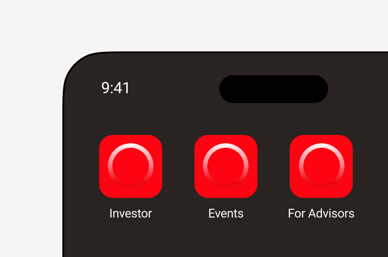 Application icons on mobile interface.