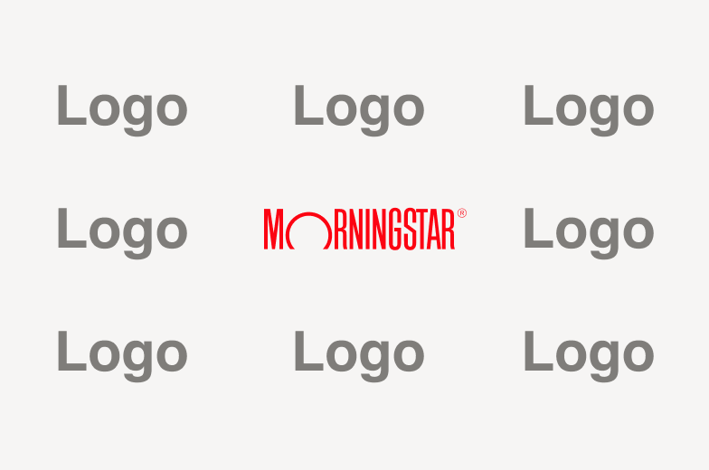 Example of Morningstar logotype within a logo grid.