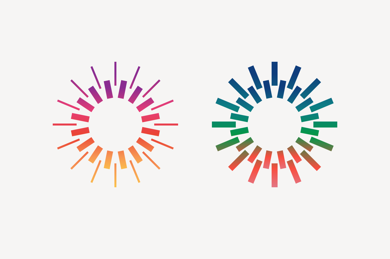 Starbursts with modified stroke widths and colors.