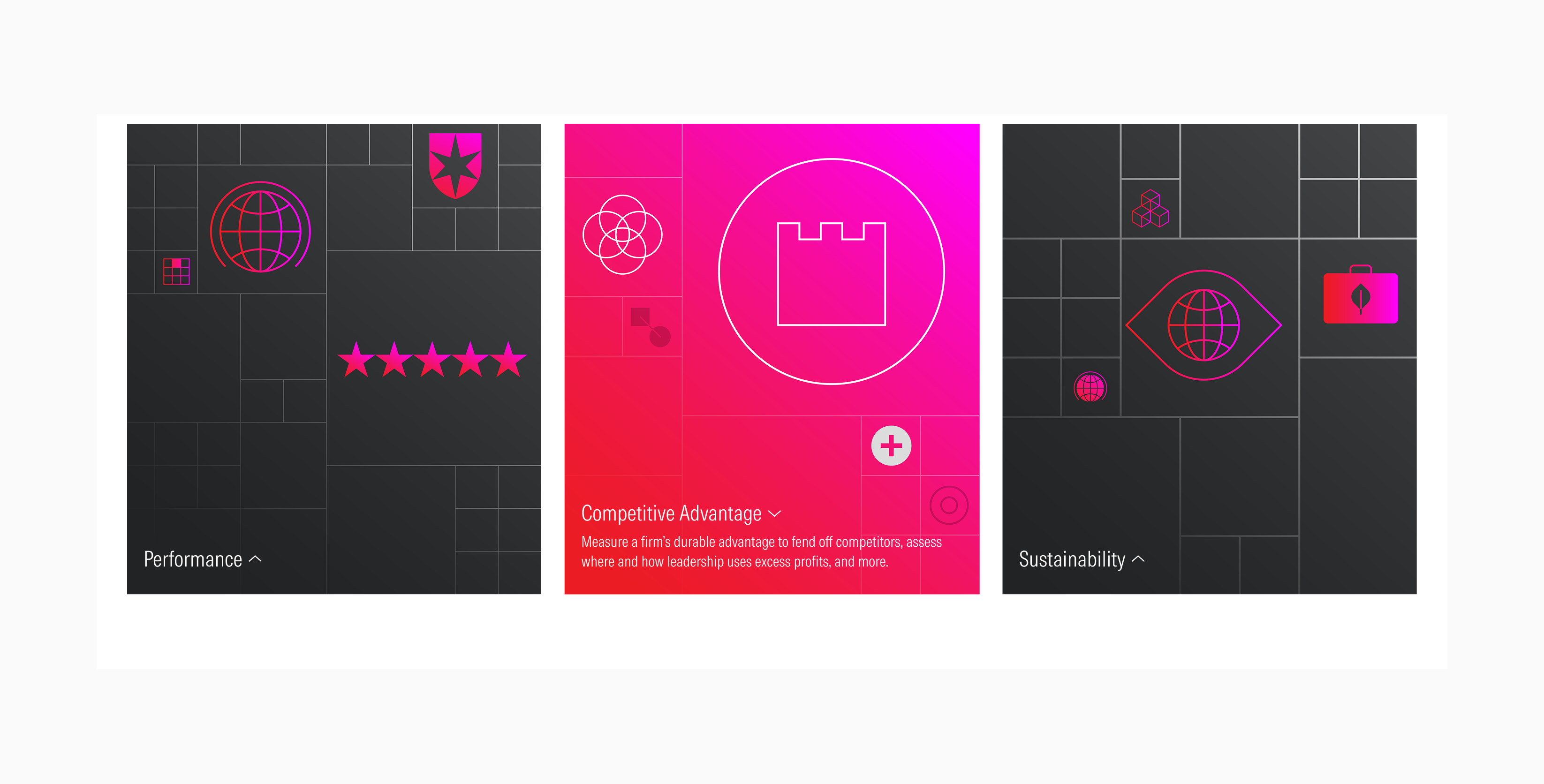 Group of cards on light theme