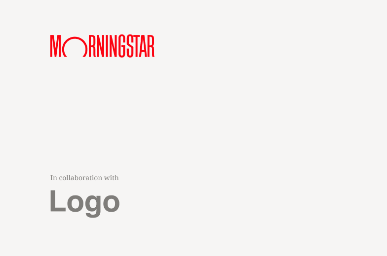 Example of other organization's visual placed beneath Morningstar logotype.