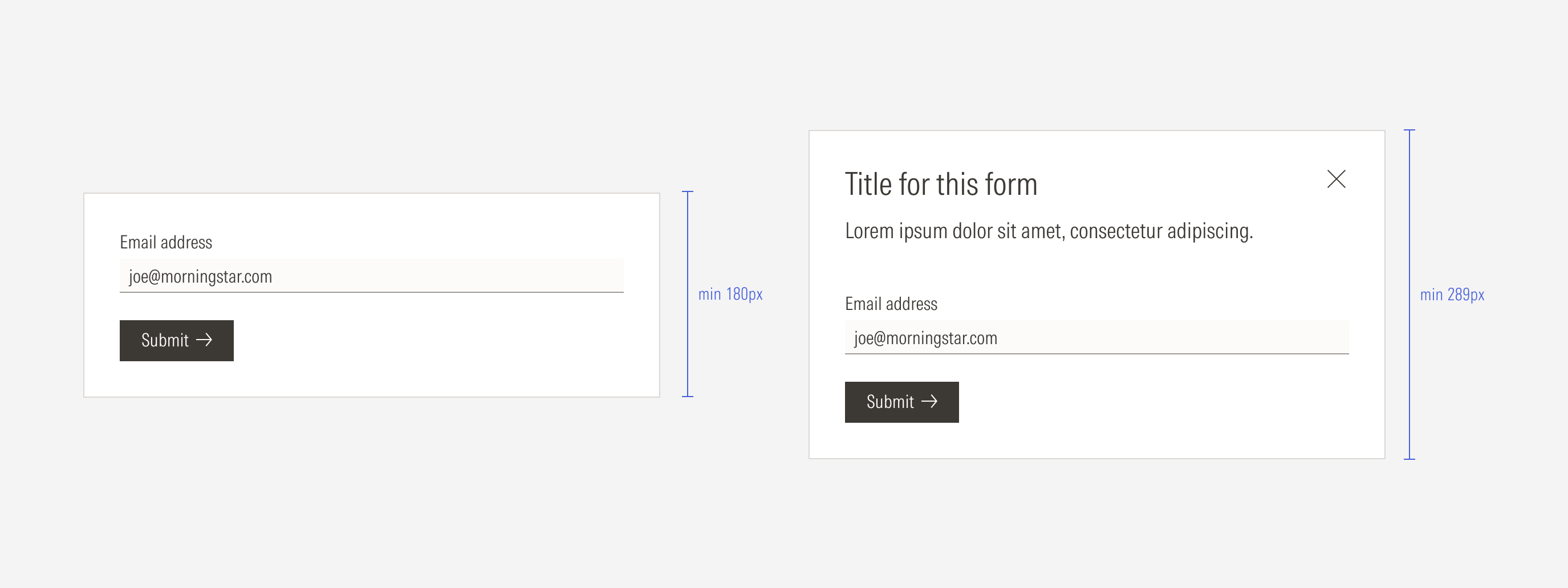 form types minimum heights