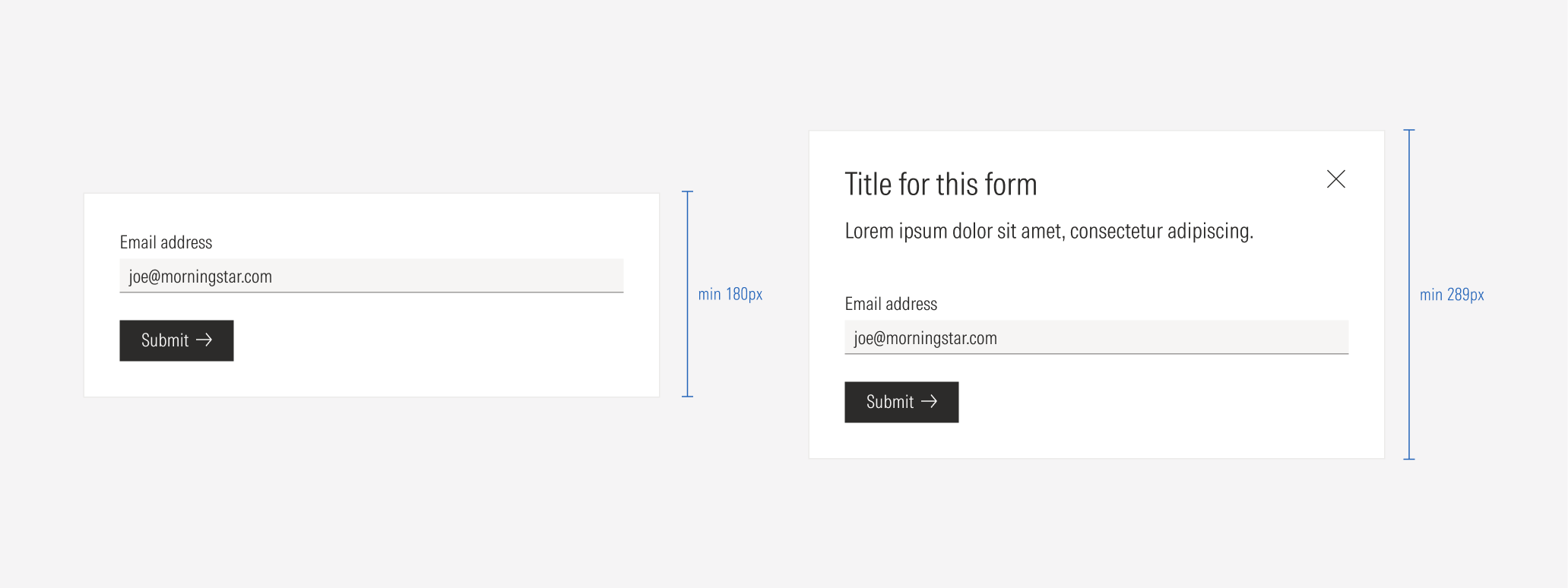 form types minimum heights