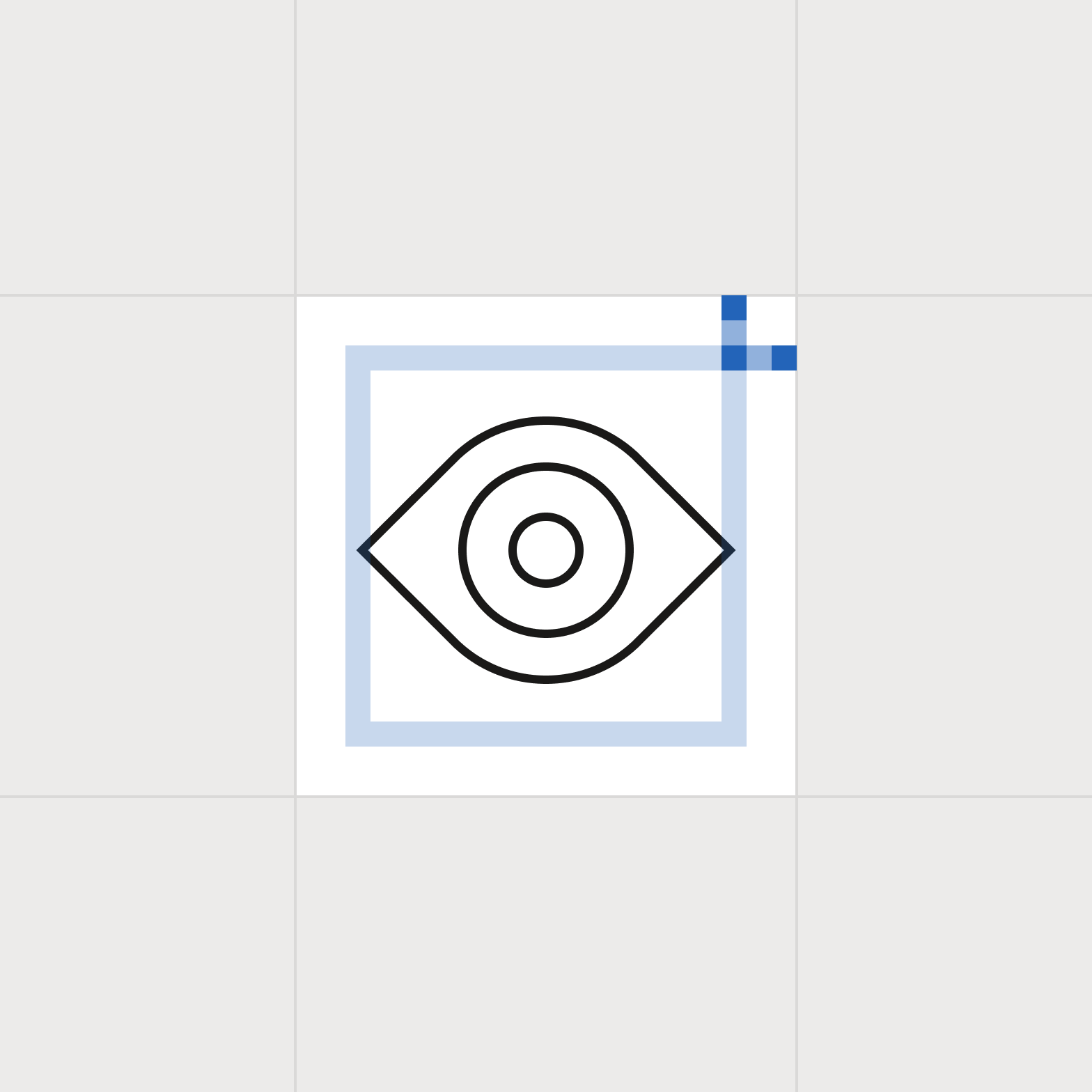 Icon with clear space indicated.