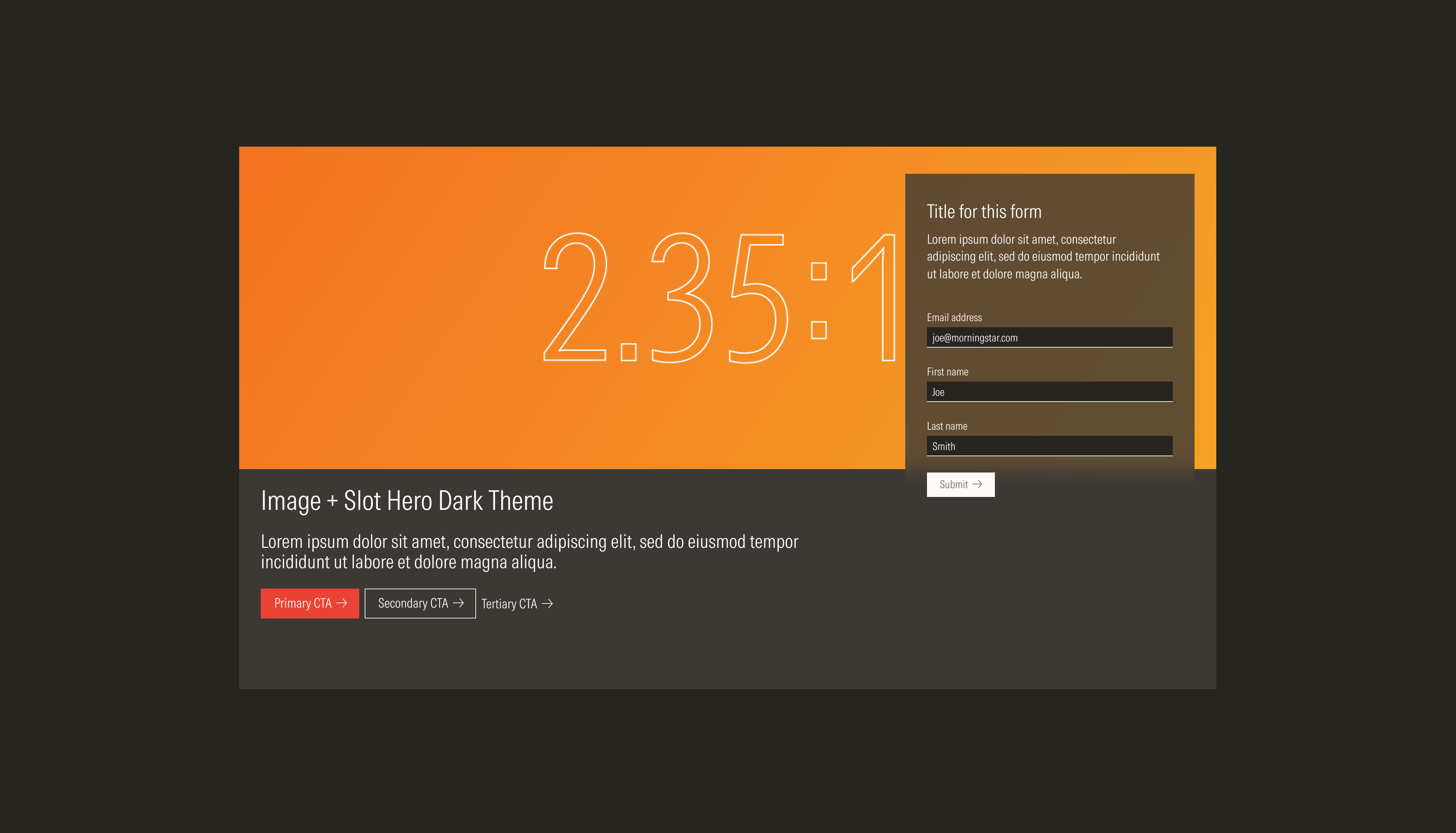 Image and Slot hero dark theme