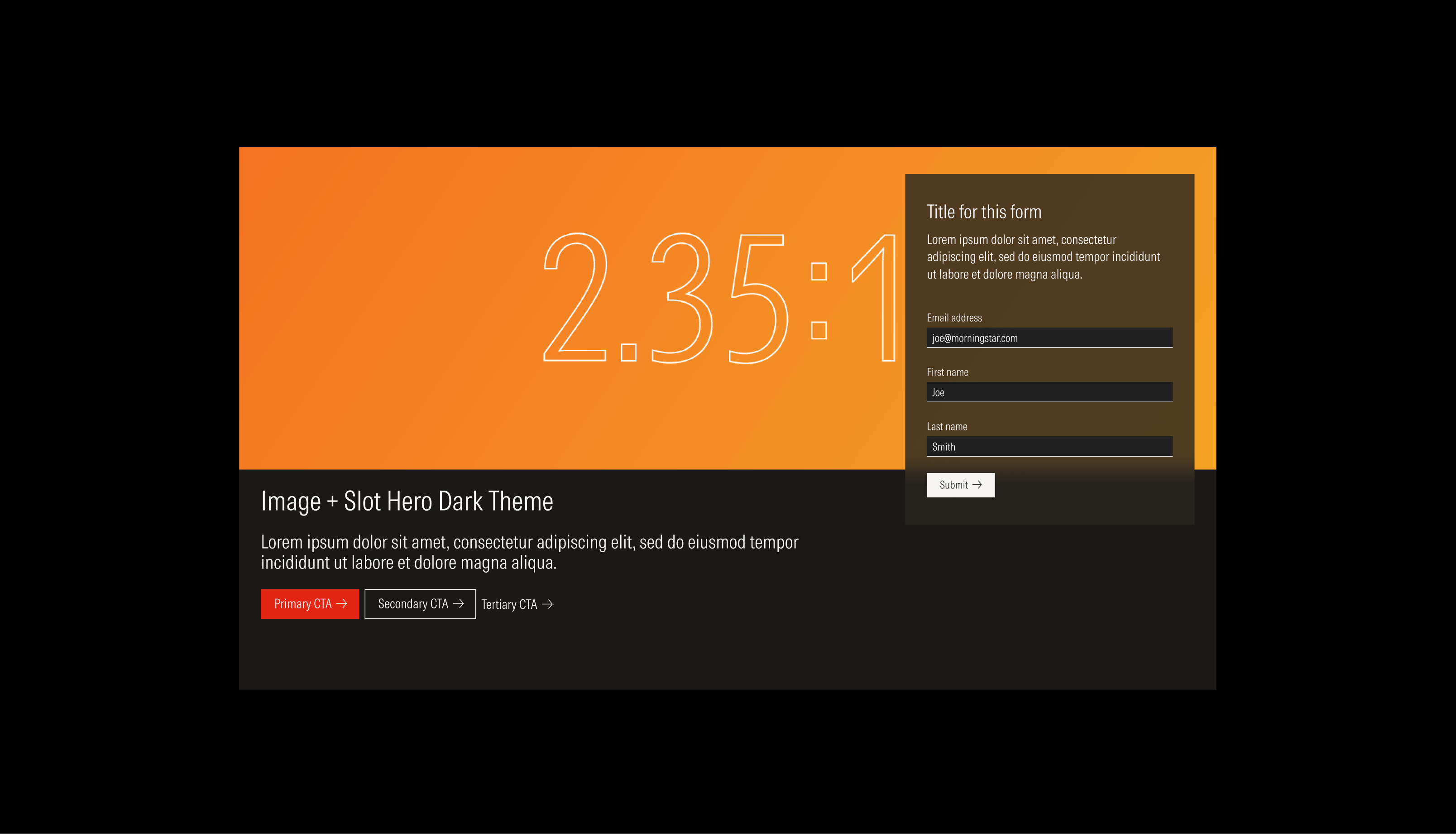 Image and Slot hero dark theme