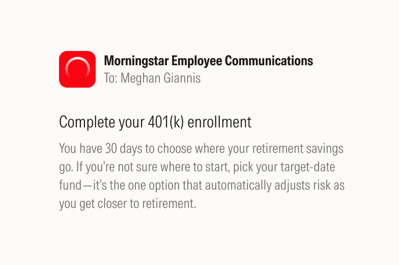 Example of email copy leading with a needed user action.