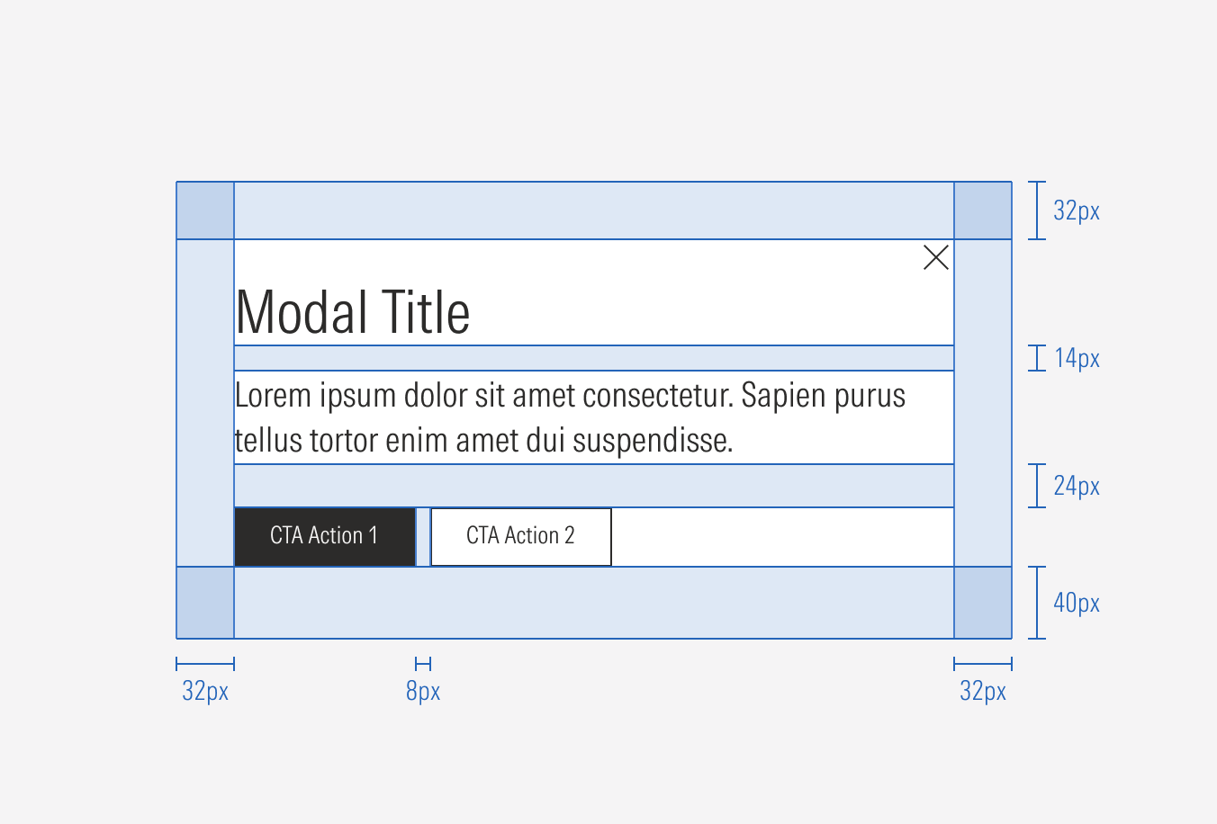 Spacing of elements within the general modal