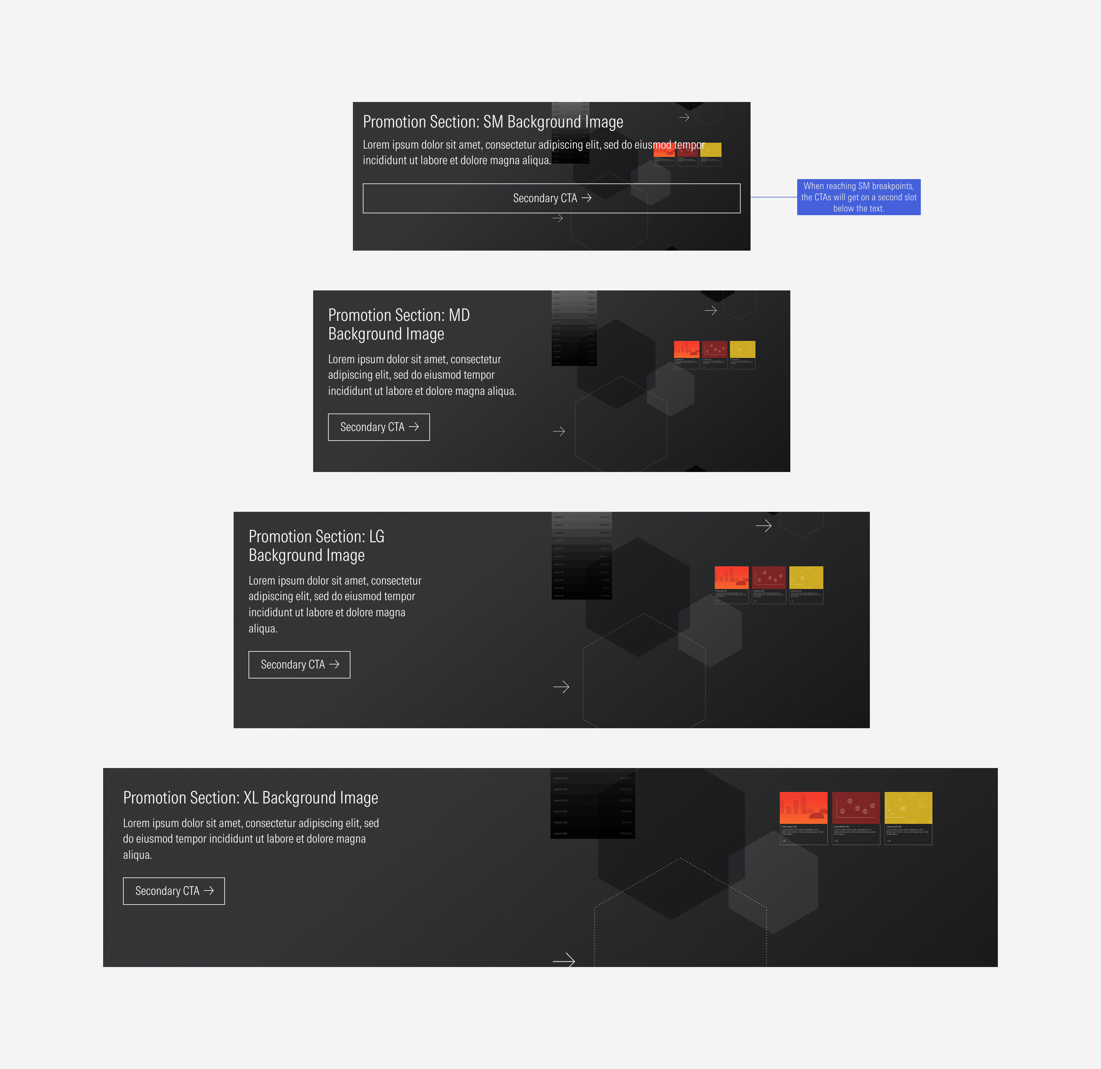 These are the promotion section background image sizes compared with one another