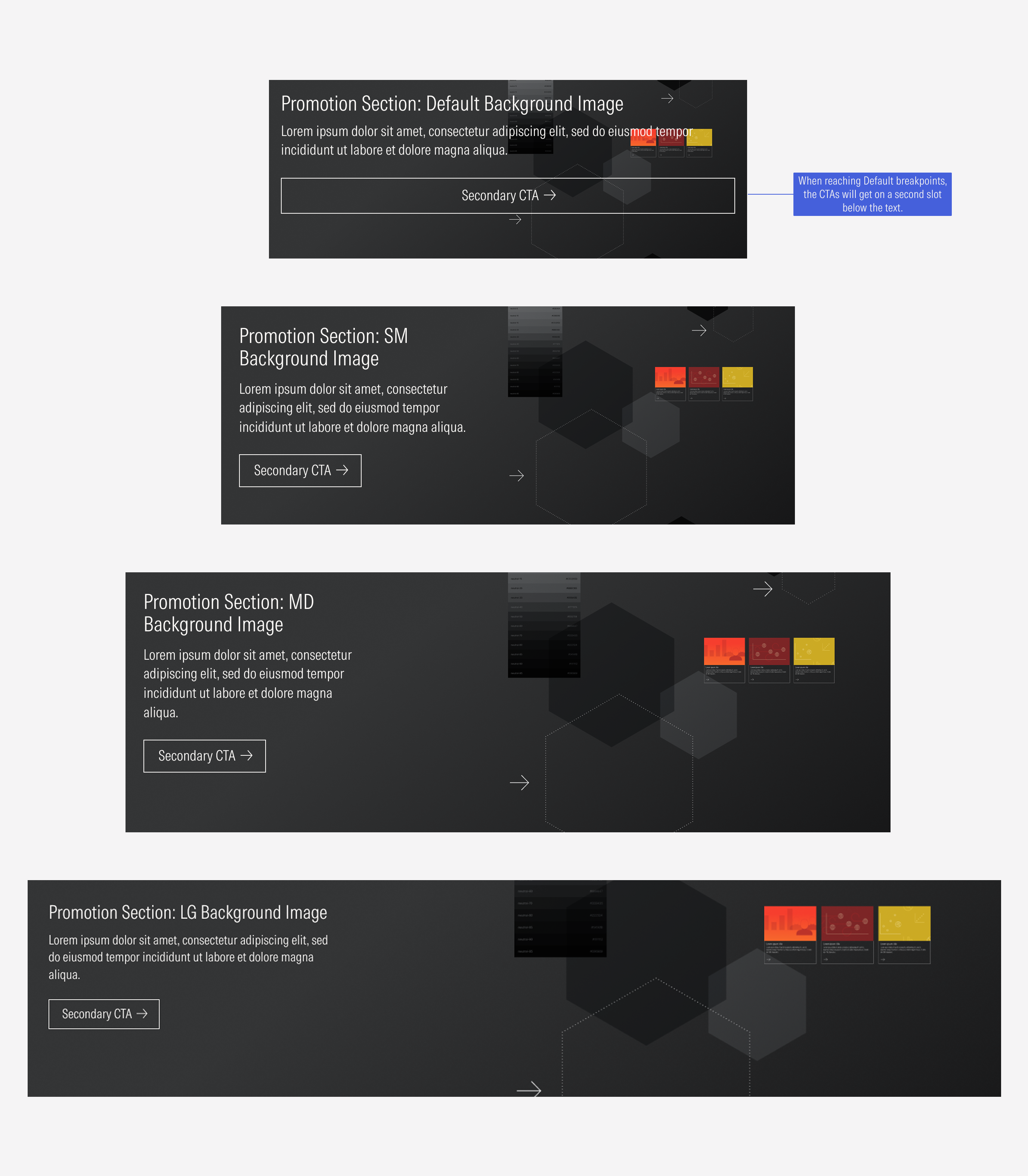 These are the promotion section background image sizes compared with one another