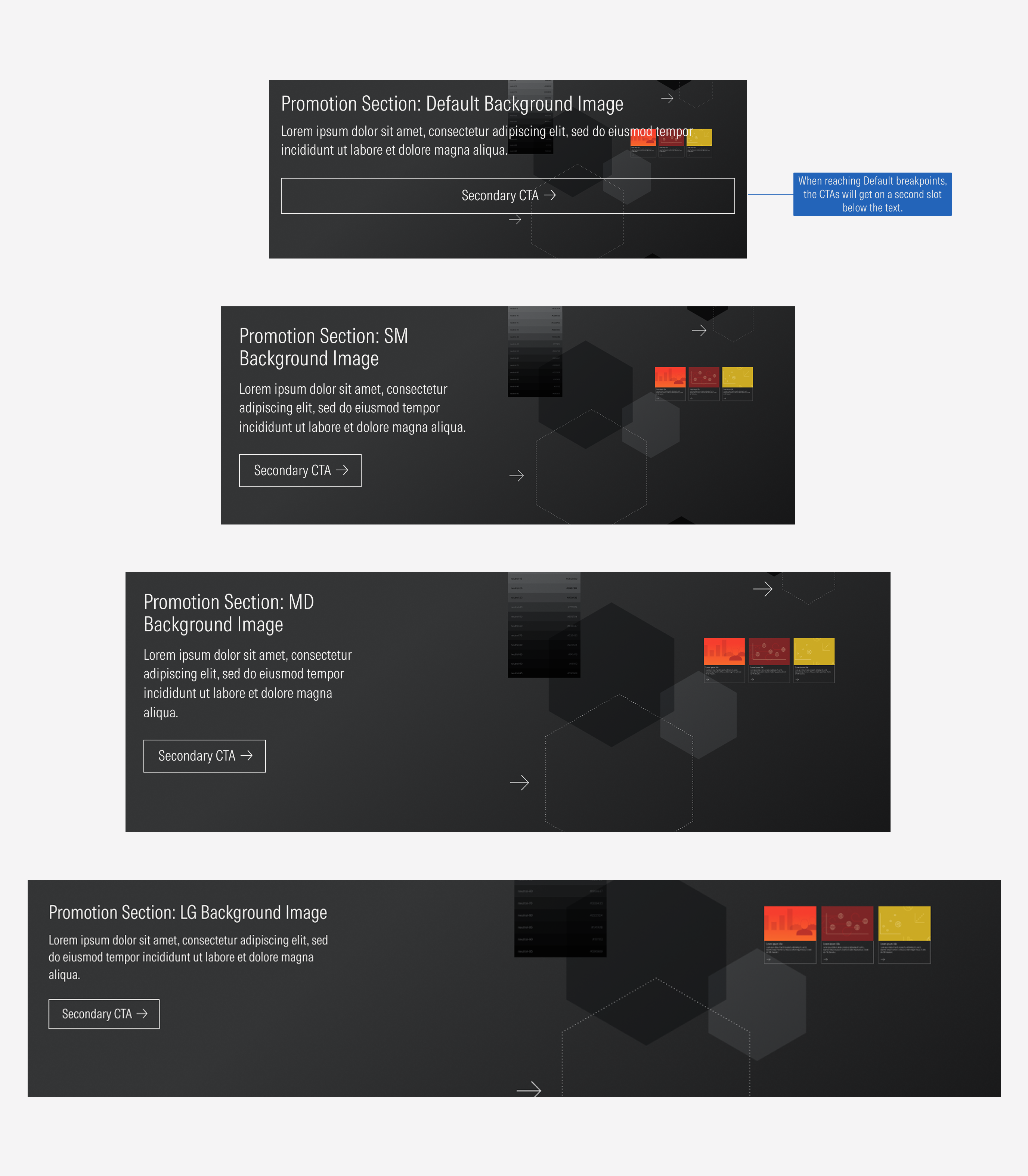 These are the promotion section background image sizes compared with one another