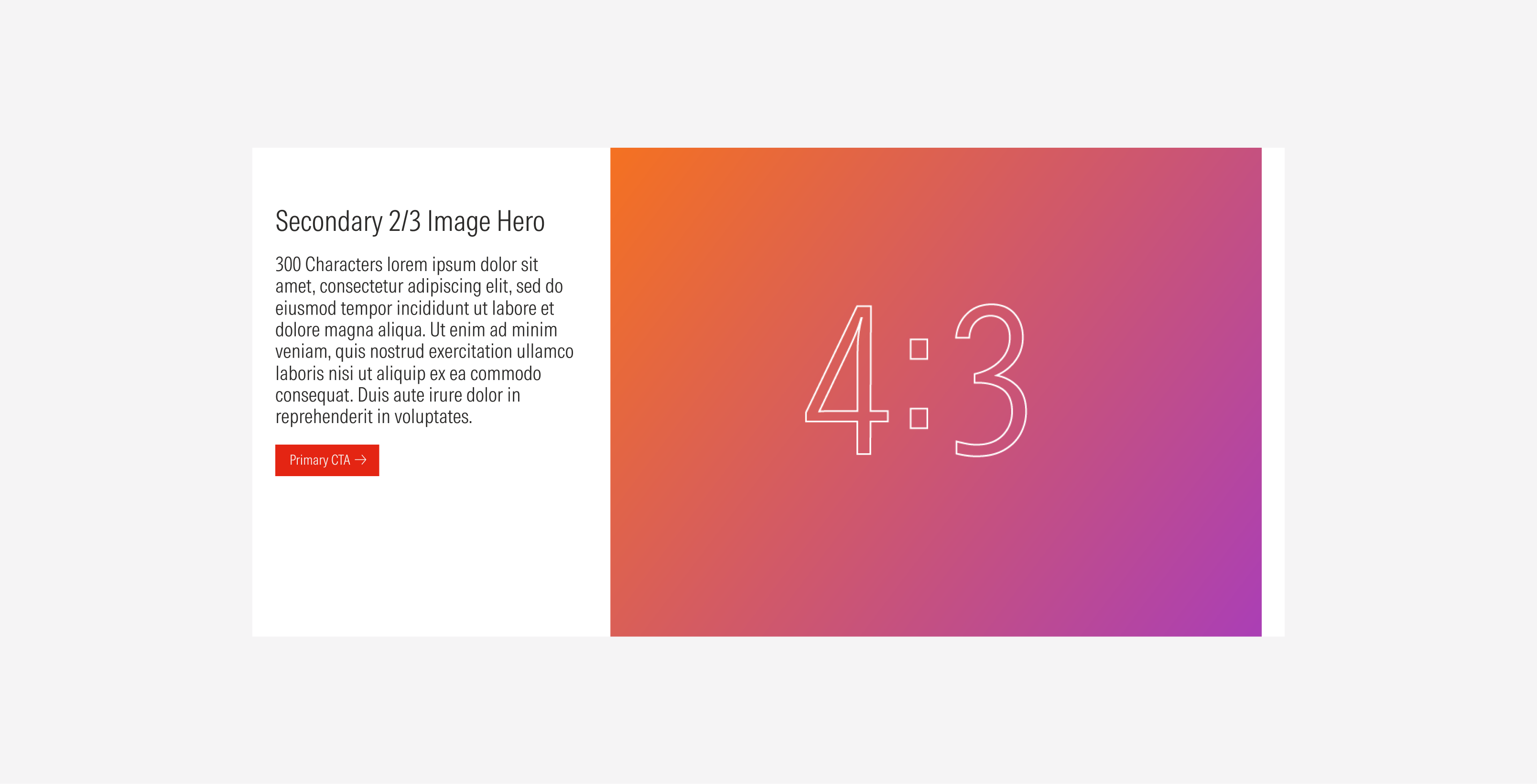 Secondary hero variant 1: 2/3 hero