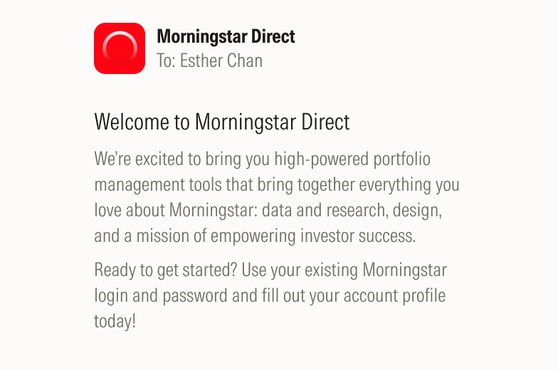 Sample account setup email 