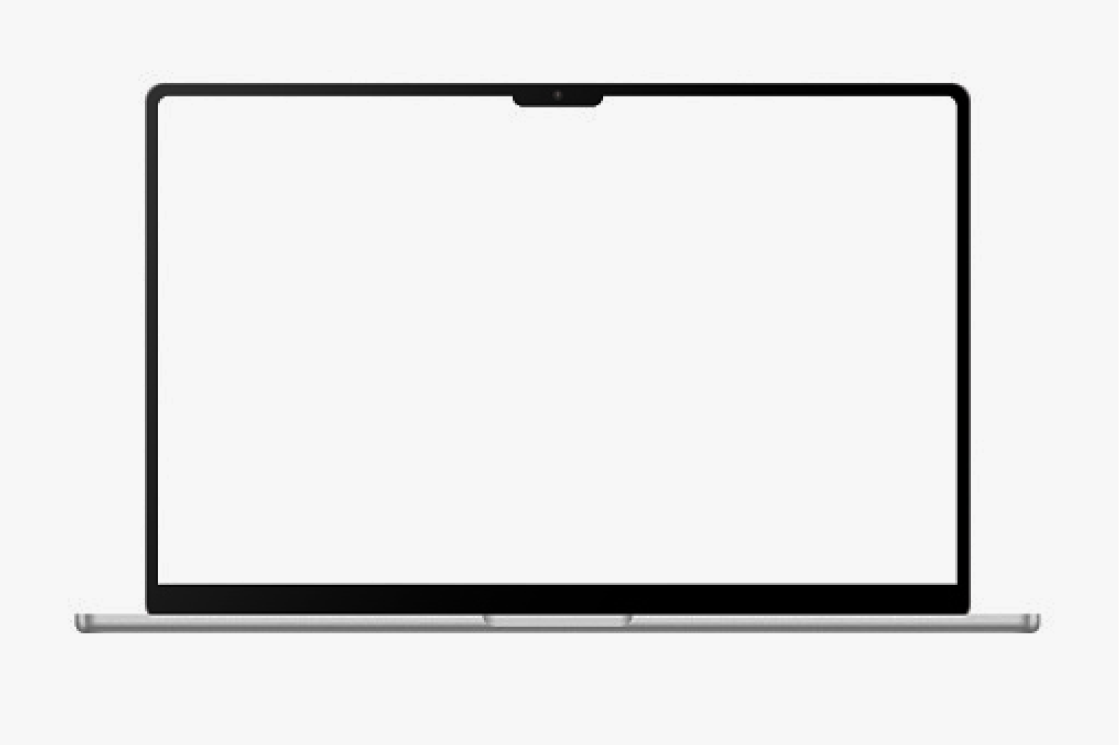 Blank screen on a laptop where a product image could go